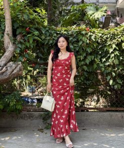 Disty print Midi dress